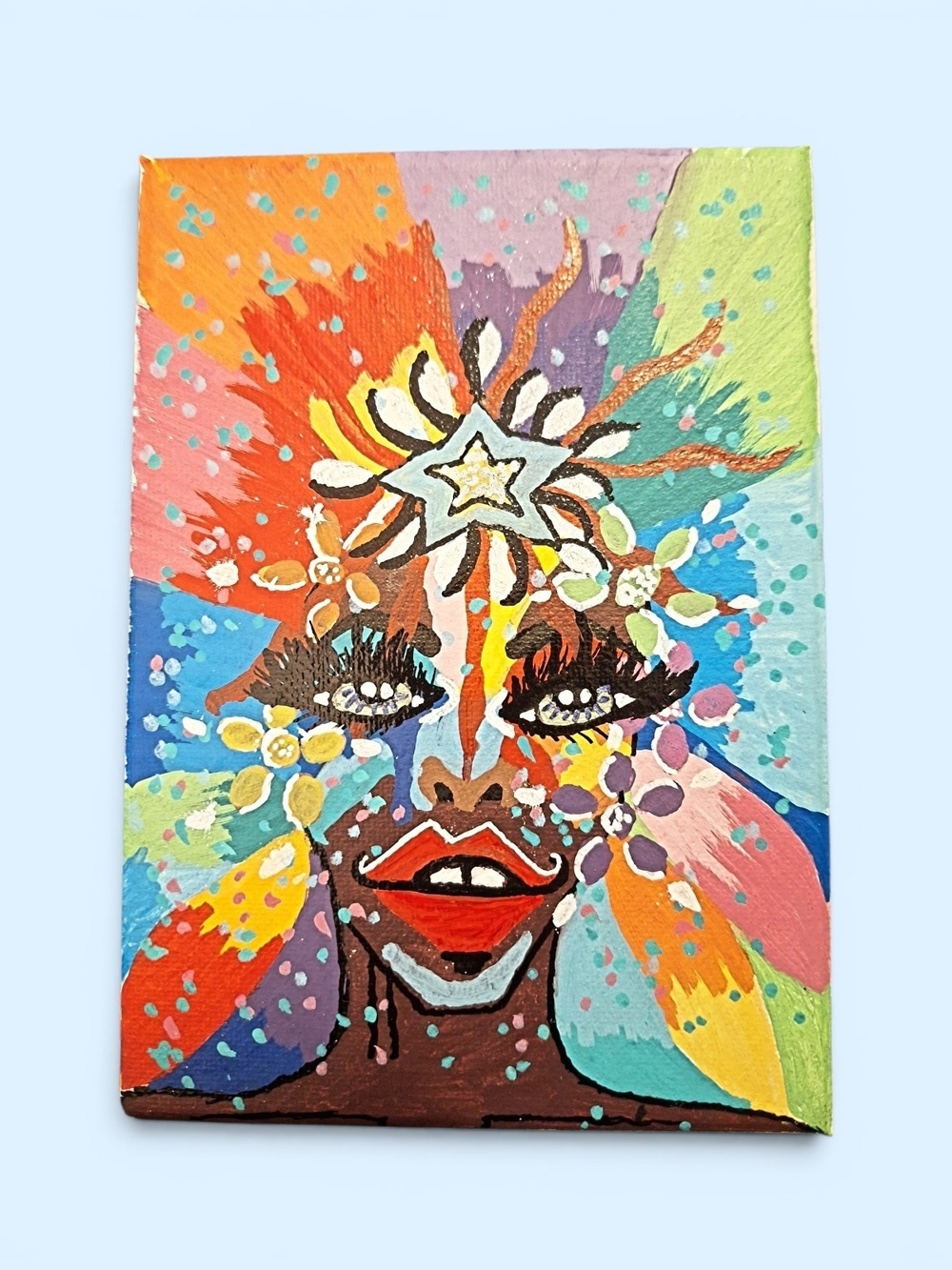 ✨️"Yara" Megan Phoenix Original! Woman Carnival Portrait! Acrylic On Canvas!